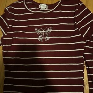 Burgandy long sleeve top for girl